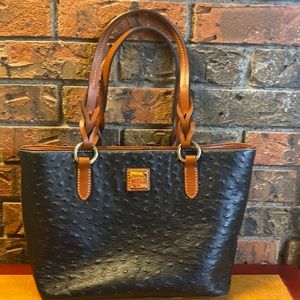 DOONEY and Bourke Purse. Black leather with a brown accent leather